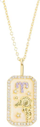 Dainty Gold Plated 12 Constellation Birthstone Zodiac Signs Pendant Necklace Astrology Jewelry