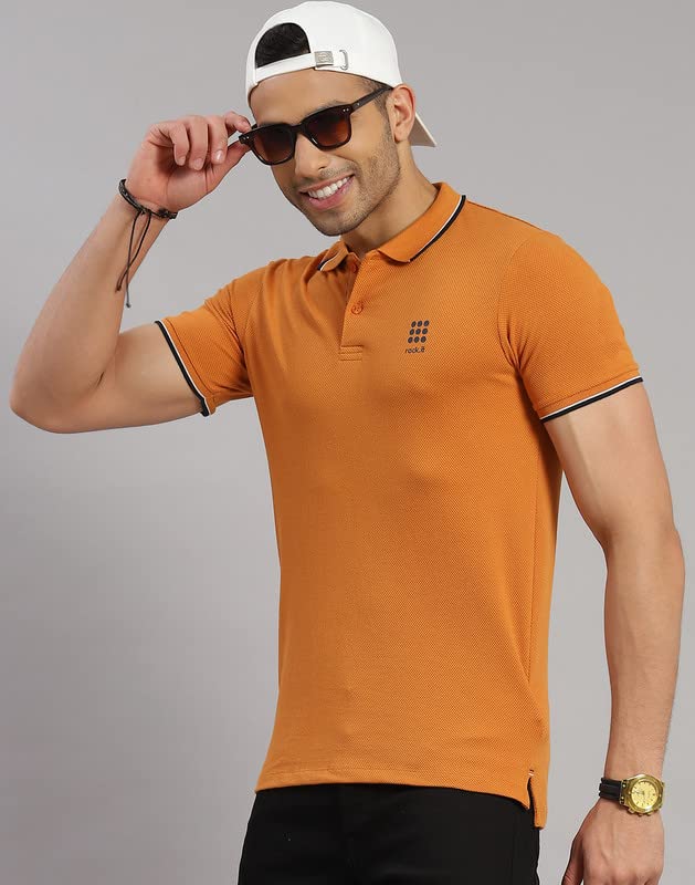 Image of ROCK.IT Men's Solid Slim Fit T-Shirt