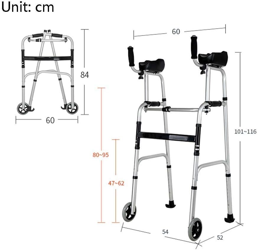 歩行器歩行器高齢者用歩行器アルミ合金ウォーカー高齢者歩行補助リハビリテーショントレーニング機器 (シルバー2 60 * 52 * 1