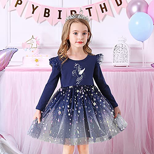 VIKITA Girls Dresses for Winter Long Sleeve Toddler Girls Clothes Party Tulle Halloween Dresses for Girls 3-12 Years3