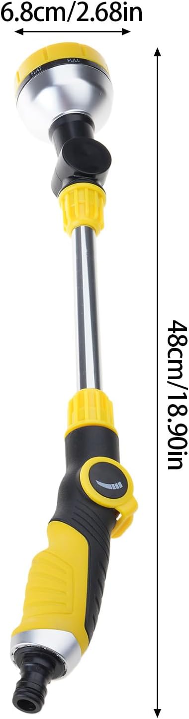 Efficient Garden Hose Wand Long Length with 8 Sprayings Patterns and Thumb Flows Control for Car Wash Watering Metal Garden Sprayers