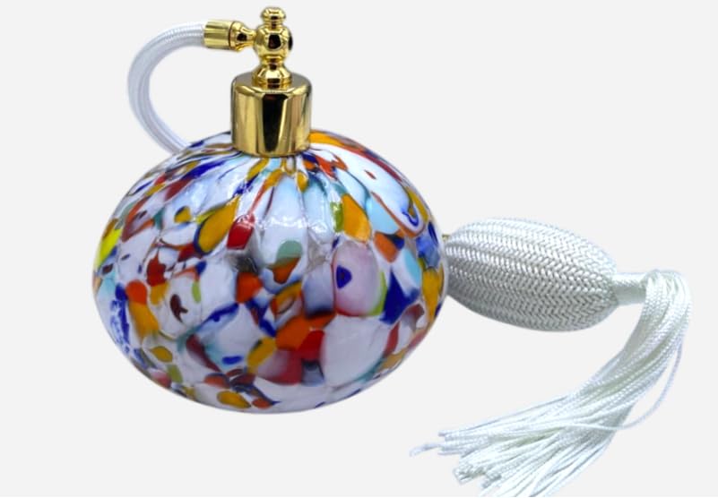 Botella con pulverizador para perfume Vinciprova para evitar derrames con cristal Murano