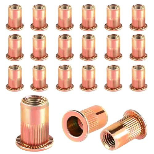 300 Pezzi In Acciaio Al Carbonio Zincato A Testa Piatta Rivnut Inserto Filettato Assortimento Di Dadi Per Rivetti Kit Di Dadi Per Rivetti Con Scatola