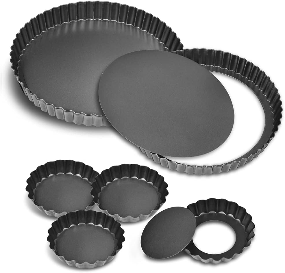 Alotpower Tart Pan,2 Pack 9 Inch NonStick with Removable Loose Bottom Tart Pie Pan