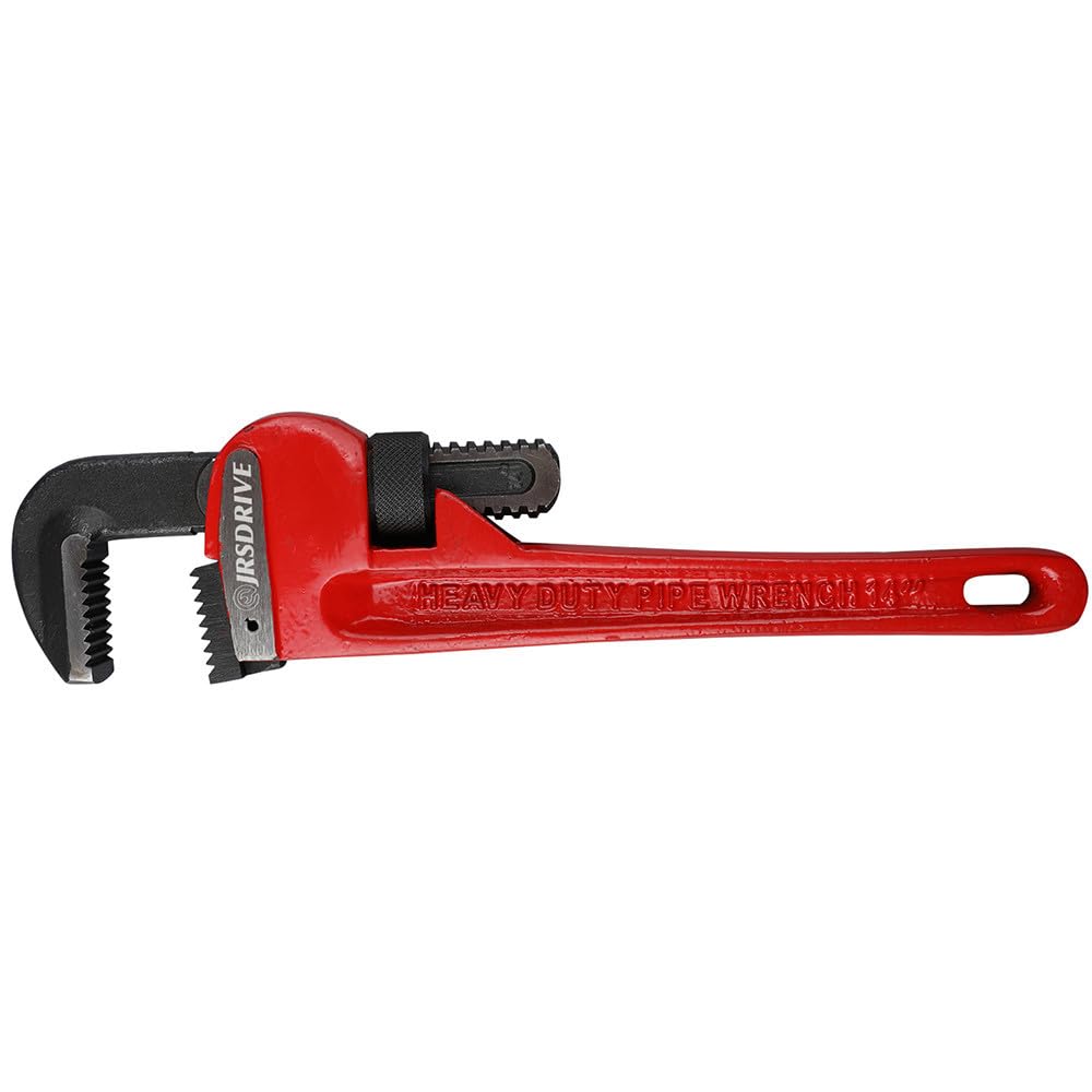 JRSDRIVE 1 Piece Pipe Wrench 18 inch Heavy Duty Adjustable Plumbing Wrench Construction & Heavy-Duty Applications for Industrial & Professional Use E-2049