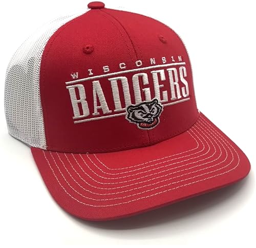 Gorra Trucker Mesh Oficial Universidad Wisconsin Roja/Blanca miniatura 1