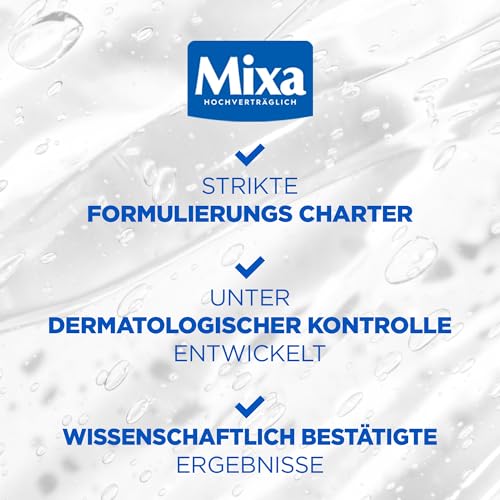 Mixa Anti-Unreinheiten Comfort Cleanser, Für zu Akne neigende und sensible Haut, Glättet das Erscheinungsbild der Poren, Mit Salicylsäure und Squalan, Geeignet für Gesicht & Hals, Hypoallergen, 150 ml