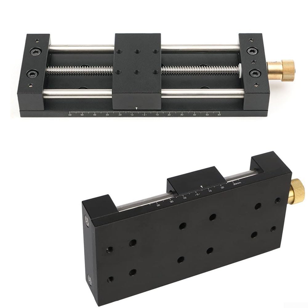 Mesa deslizante lineal Etapa de traducción de eje X Aleación de aluminio 75mm 120mm Travel Precision Displacement Station para maquinaria de prueba óptica (0-75mm sin base)