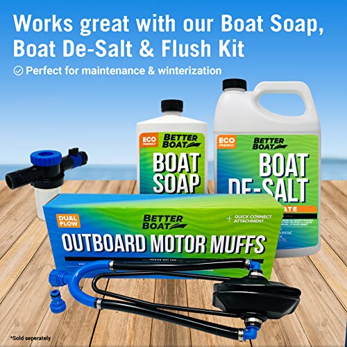 Boat Motor Muffs, Outboard & Inboard I/O Engine Flush Kit, Ear Flusher Hose Adapter for Marine Engine Winterizing, Flushing & Warming