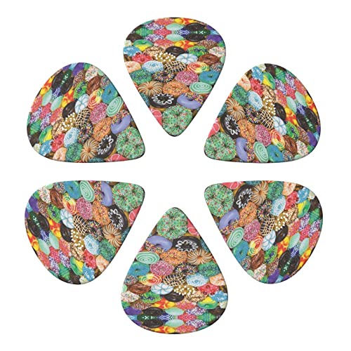 Donuts Lot de 6 médiators pour guitare acoustique, guitare électrique, basse, ukulélé – fins, moyens et épais. - Les Beatles, Paul McCartney, John Lennon, RIngo Starr, George Harrison Donuts Lot de 6 médiators pour guitare acoustique, guitare électrique, basse, ukulélé – fins, moyens et épais. – Image 5