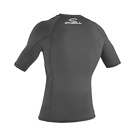 O\'Neill Wetsuits UV Sun Protection Men\'s Basic Skins Short Sleeve Crew Rashguard (Graphite, X-Large)