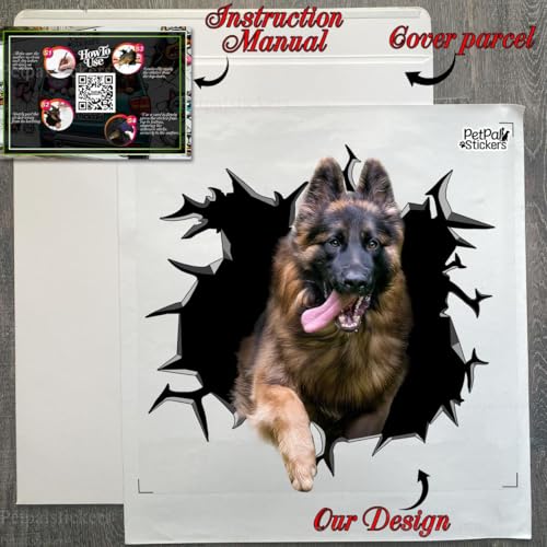 Image of Cute Dog Stickers for Car Window Decals Waterproof Funny Sticker (German Shepherd Car Decal)