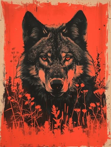 Canevas broderie de perles loup rétro Kit needle arts haute précision