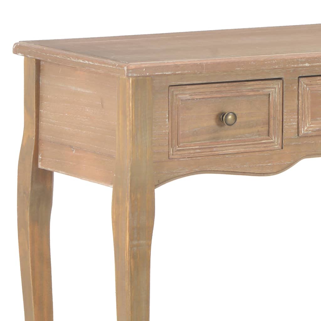 vidaXL Tavolo Consolle da Trucco Compatto con 3 Cassetti Tavolino Cosmetico Toilette Pomelli in Ferro Marrone in MDF e Legno di Pino