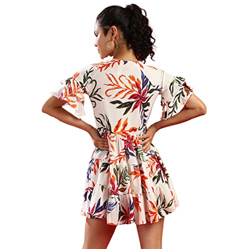 Image of PINACOLADA Women Floral Print Tiered Mini Dress