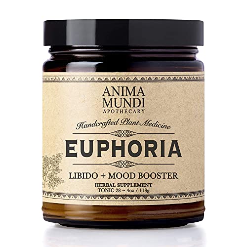 Anima Mundi Euphoria Powder - Energy and Mood Booster Supplement Powder with Pomegranate, Goji Berry, Schisandra and Organic Rose Powder - Energy and Mood Supplement Powder (4oz / 113g)