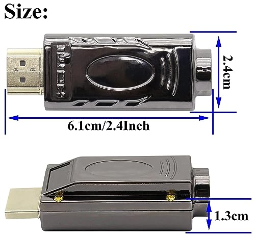 Adaptador HDMI macho con terminal de tornillo y carcasa metálica, pack 2 miniatura 2