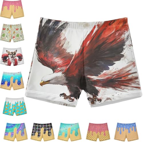 Boys Swim Trunks Quick Dry Kids Bathing Suit Red Eagle Toddler Swim Shorts Boardshorts Swimwear