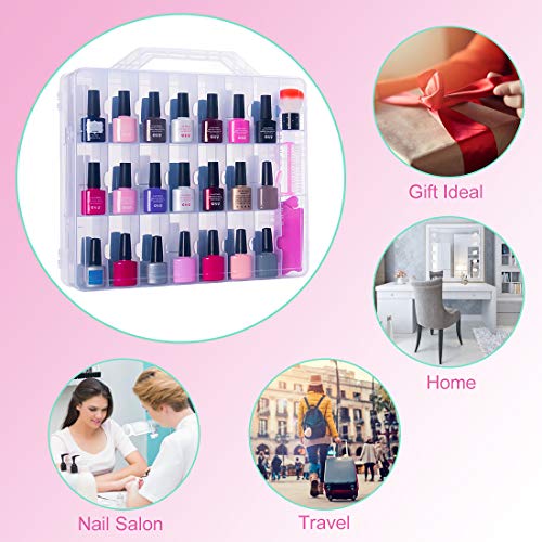 48 Bottles Universal Clear Gel Nail Polish Organizer Case Holder for