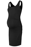 Women's Maternity Dress Summer Ruched Pregnancy Tank Dress Clothes