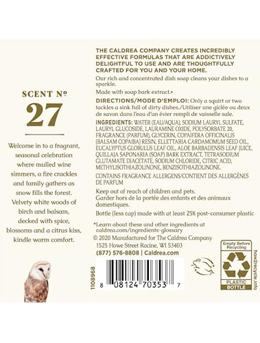 Image of Caldrea Hand Wash Soap, Aloe Vera Gel, Olive Oil And Essential Oils To Cleanse And Condition, Gilded Balsam Birch, 10.8 Fl Oz