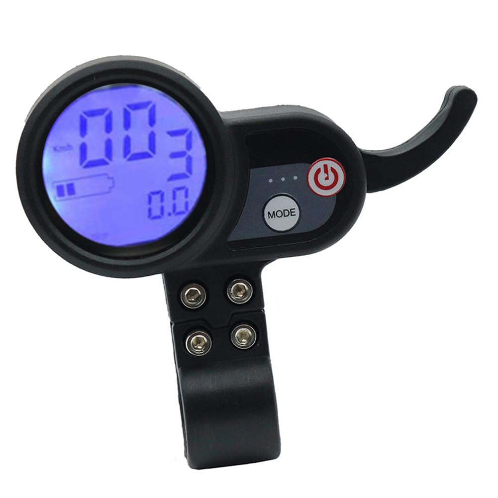 JP - Panel de control de pantalla LCD para scooter eléctrico de 36 a 60 V con conector de 6 pines, negro (6 pines planos)