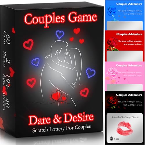 MHYHLQ Scratch Off Card Couples Games for Adults - 60 Spicy Romantic Couple Imtimacy Date Night Ideas Card Game for Dating Valentines Gifts Cards for Couples Deep Connection Bedroom Game