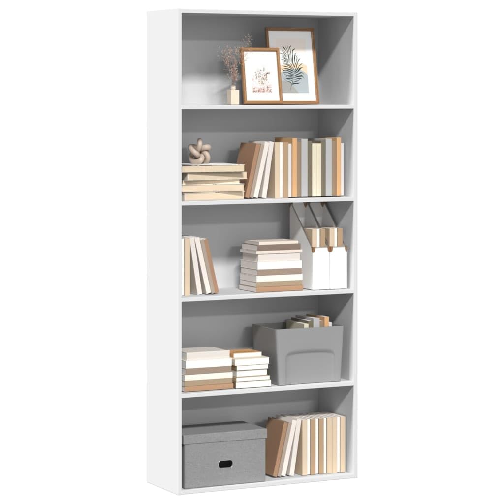 Libreria alta a 5 ripiani – libreria autoportante per soggiorno e casa ufficio Stora moderna scaffalatura soluzione per nizing libri e decorazioni