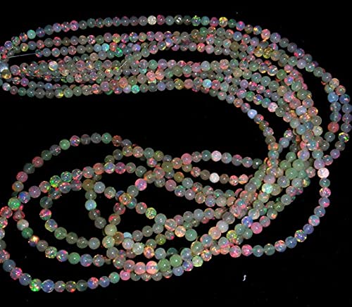 Perles opale d'Éthiopie rondes lisses 2-3mm pour création bijoux artisanaux
