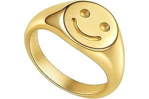 Gold Emoji Signet Ring