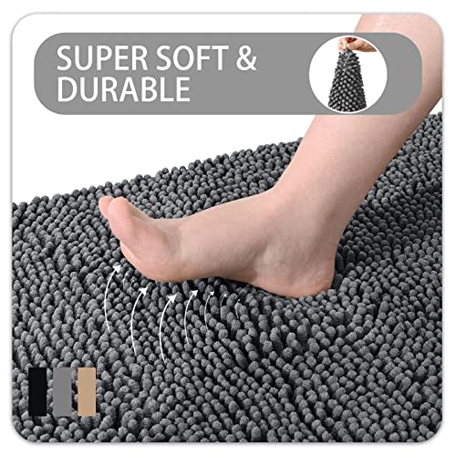 Ompaa Chenille Indoor Door Mat Entryway Rug, 36X24 Grey, Super Absorbent Mud Mats For Dirty Dogs Paws & Muddy Shoes, Non Slip Welcome Floor Doormats For Home Front Back Door, Patio, Garage, Entrance #TOP3