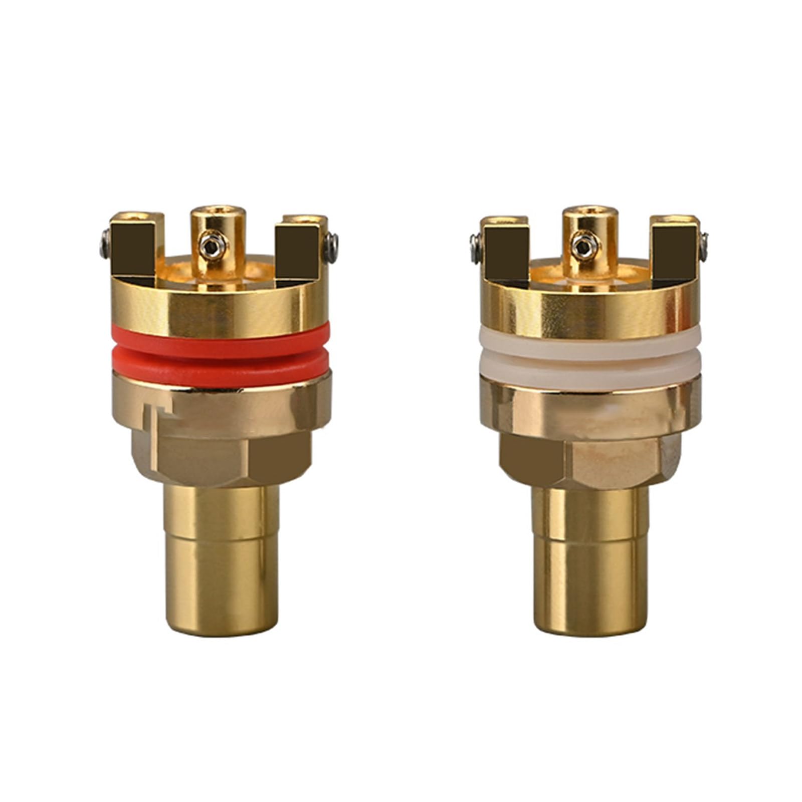 Par de terminales hembra sin soldadura, acabado dorado/rodio para reparación de dispositivos de cine en casa y audio, adaptador de cine en casa