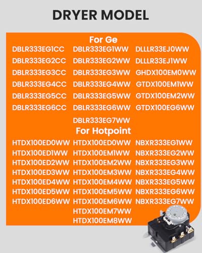 Image of WE4M532 TMD1FM07 234D1296P004 WE4M362 WE04M0532 Dryer Timer Compatible with GE /Hotpoint Dryer Replacement Part PS8746223 AP5788219 3029573 OEM Upgraded Dryer Timer, 1 Year Warranty