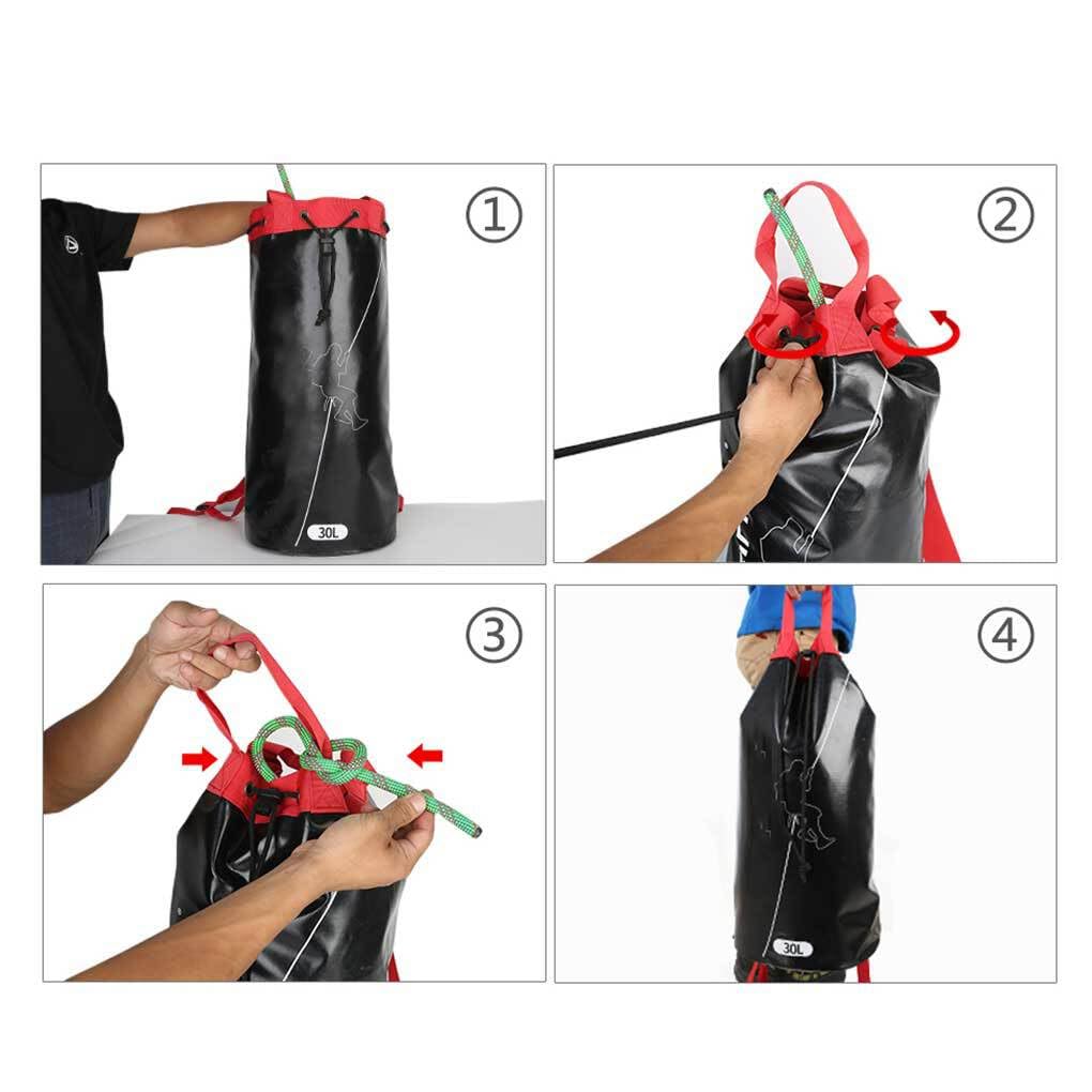 Adultes corde sac escalade descente spéléologie cordes stockage PVC organisateur alpinisme sport sac à équipement de plein air