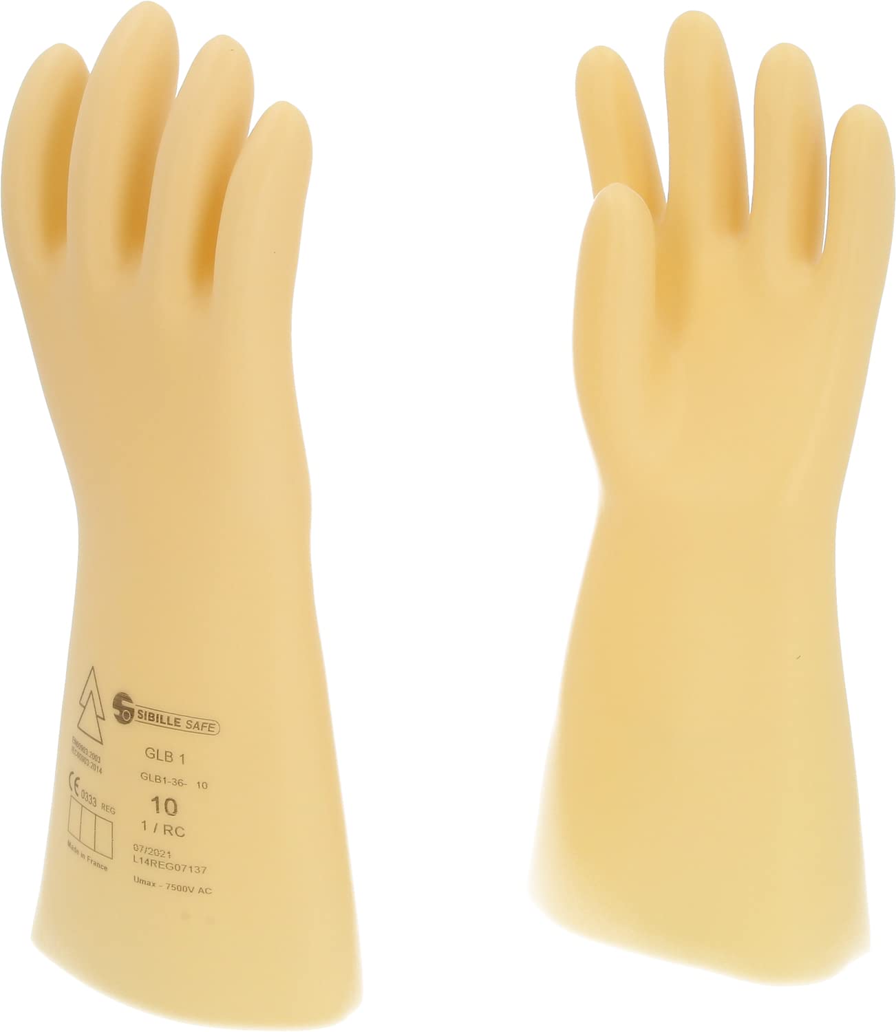 KS Tools 117.0054 Elektriker-Schutzhandschuh mit Schutzisolierung | Größe 10 | Klasse 1 [7500 V] | weiß