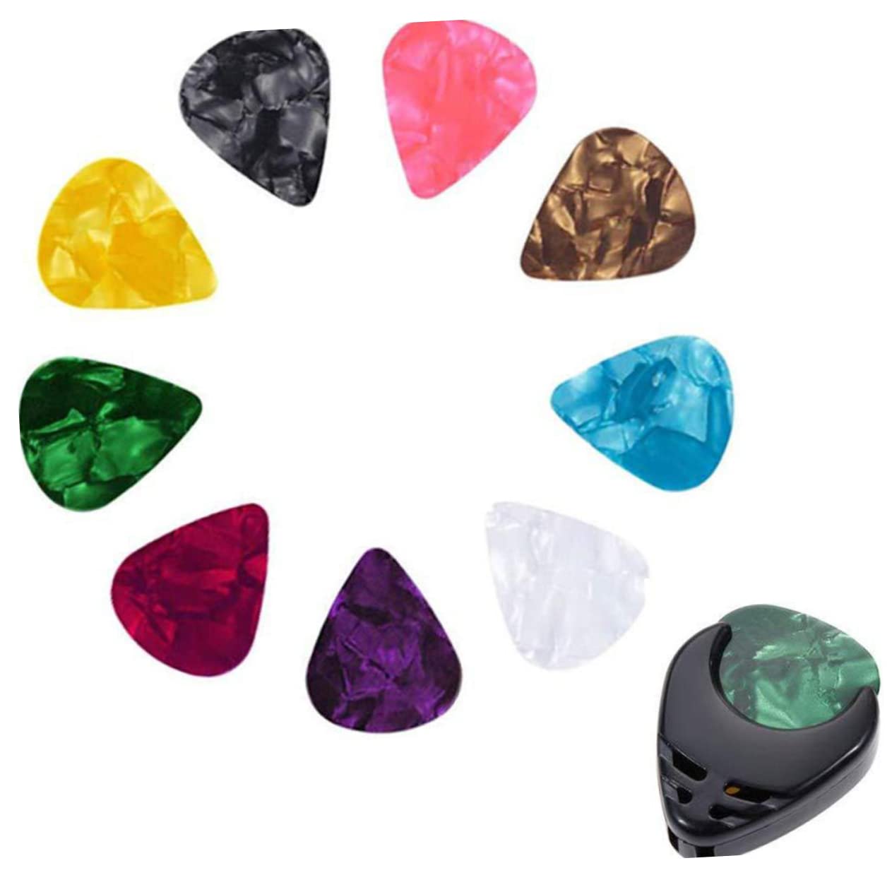Toyvian 3pezzi Accessori Per Chitarra Capotasto Plettro e Kit Per Sella e Nut Strumento Di Cambio Stringhe Con Avvolgitori e Supporto Nero
