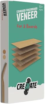 Standard Fingerboard Veneer Pack for 3 Decks 15 Maple & Beech Wood Veneer Sheets with Foam Tape, Premium German DIY Fingerboard Veneer