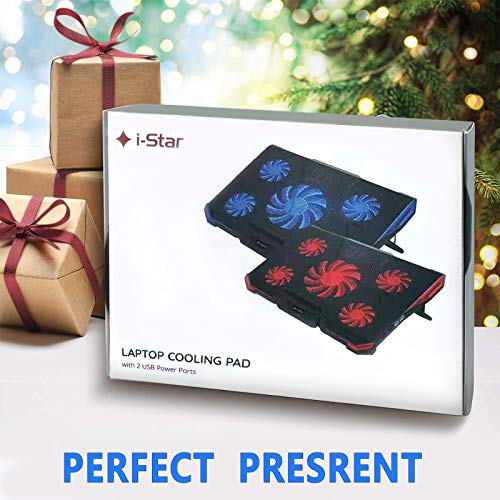 i-Star-Laptop-Cooling-Pad-with-2-USB-Ports-Adjustable-Height-and-LED-Fans-with-Speed-Control-Gaming-Laptop-Cooling-Pad-Cooling-Fan-for-Laptop-Laptop-Cooler-Pad-Computer-Cooling-Fan