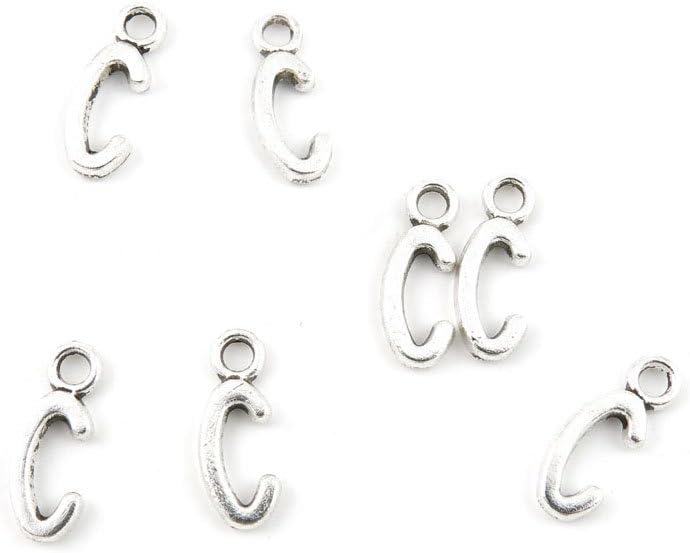 Jewelry Making Charms Retro Silver Tone for Necklace Pendant Bracelet Findings Vintage Bijoux Breloques Bulk G6PX5 Alphabet C
