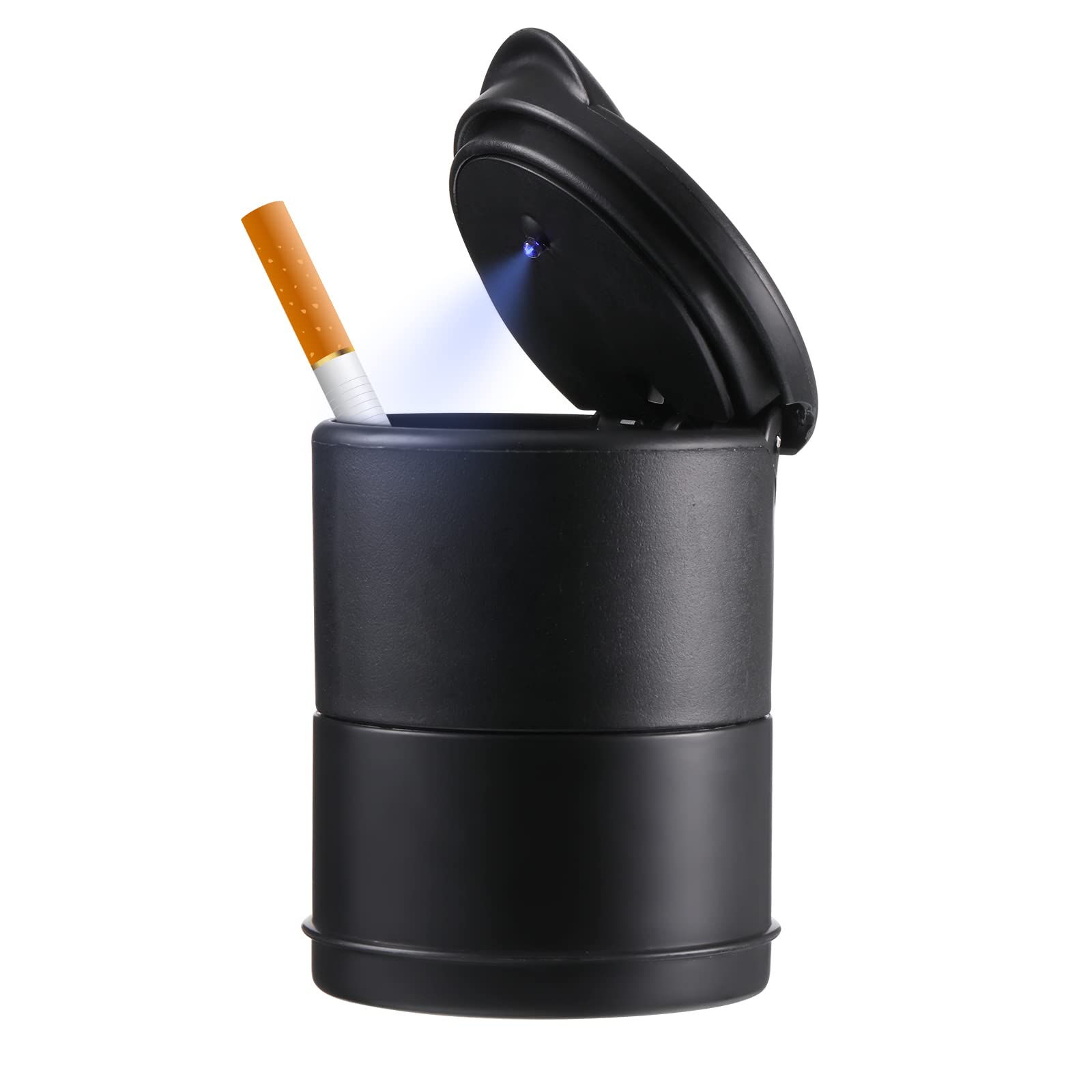 Buy Car Ashtray with LED Light,Portable Tubular Smokeless with Flip Lid