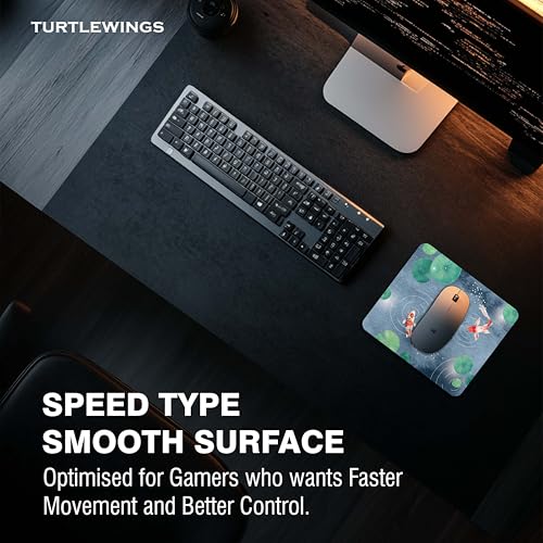 Image of TURTLEWINGS | Mousepad | Abstract Fish in Pond Mouse Pad - 22x18 cm, 3mm Thick | Abstract Design Non-Slip Rubber Base | Office, Study & Gaming Use | Premium Smooth Surface 11 24