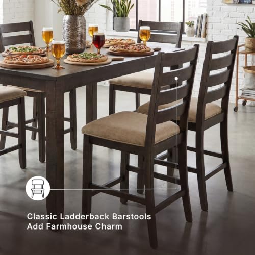 Image of Signature Design by Ashley Rokane 7-Piece Dining Table Set for 6, Brown