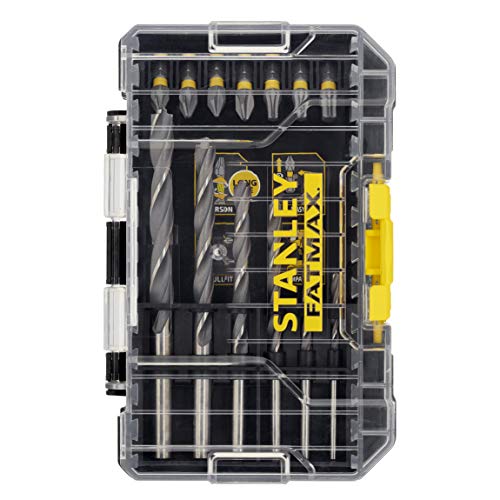 STANLEY FATMAX Screwdriver Drilling Bit Set for Metal Wood and PVC Includes a Small ToughCase and Shaker Box Compatible with Pro-Stack and TSTAK (19 Pieces) STA88554