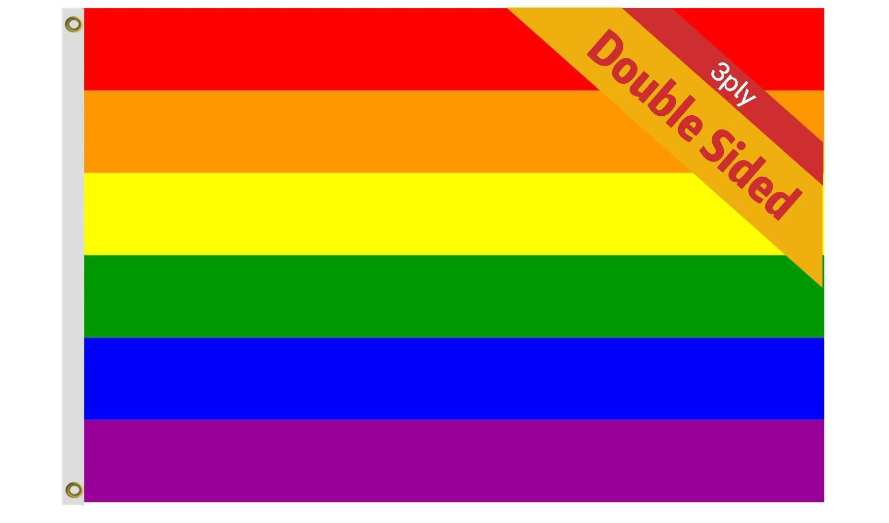 Amazon.com : Double Sided 3ply Rainbow Pride Flag 2x3 FT - Vivid