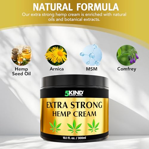 Image of 5Kind Extra Strong Hemp Cream 10.1 fl oz - Maximum Strength