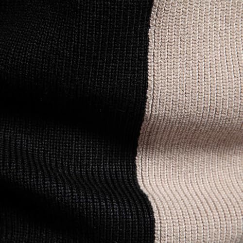 Mens Mock Neck Long Sleeve Basic Pullover Sweater Patchwork Color Block Printed Pullover Y2K Sweaters Fall Winter3