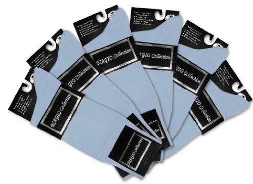 6 Pair of Biagio Solid Light BLUE Color Men's COTTON Dress SOCKS2