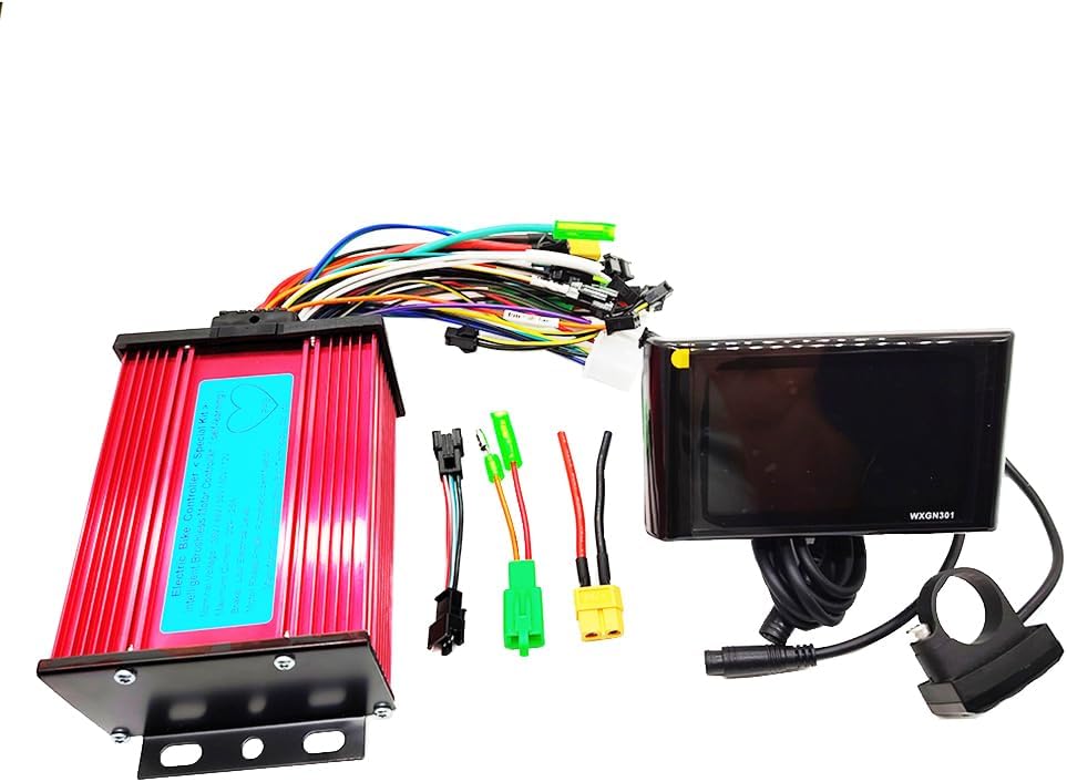 Electric Bike Scooter Brushless Controller with LCD Display 36V 48V 52V 60V 72V Max 25A, 400W-600W