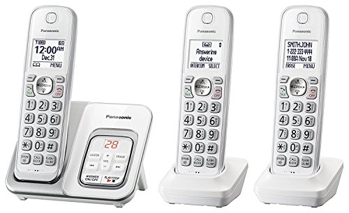 Panasonic KX-TGD533W Cordless Phone with Answering Machine - 3 Handsets (Renewed)