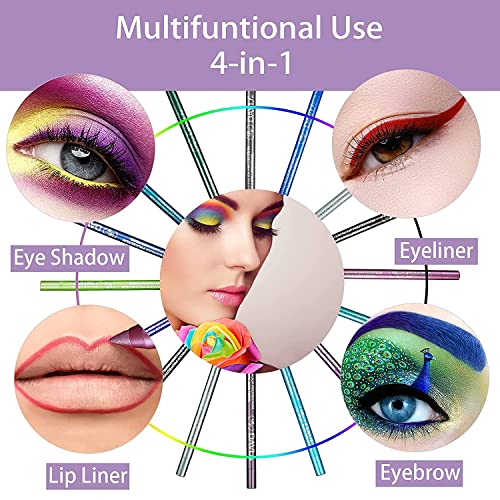 Rdgwfb 15 Colors Eyeliner Pen Set, Eyeliner Pencil Set, Waterproof Colorful Eyeliner Kit Long Lasting Eyeshadow Pencil Professinal Eye Makeup Set Pearl Eye Liner For Women #TOP3